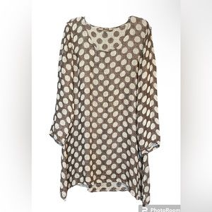 Flax Brown Polka Dot Midi Dress